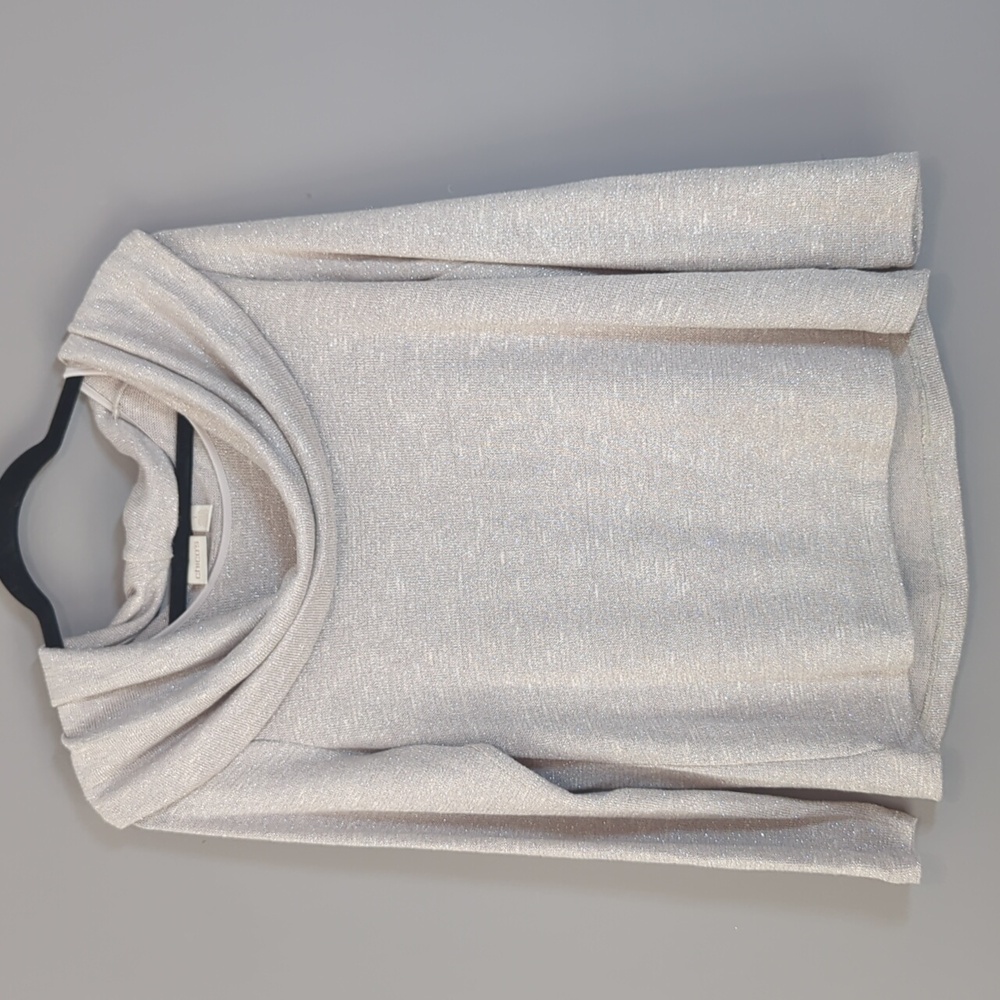 Chico's Metallic Sweater w/ Removable Cowl Neck Size 1 Chico's